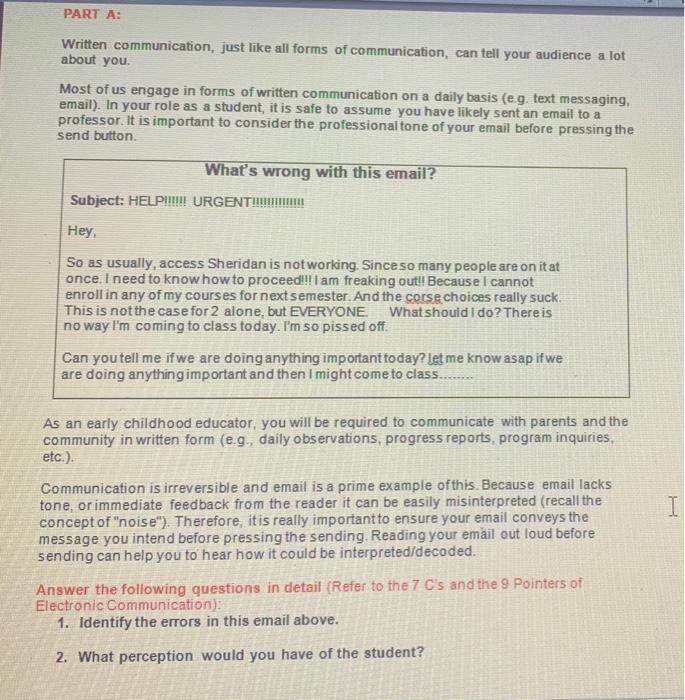 Written communication, just like all forms of