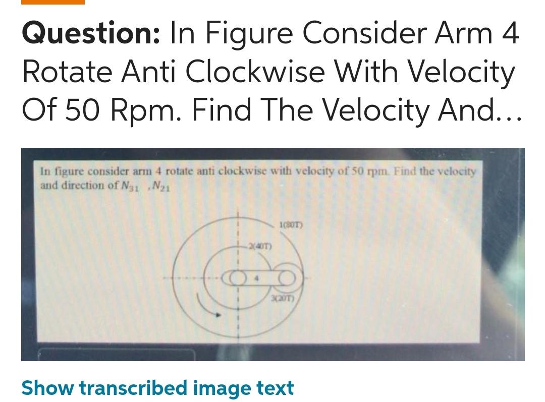 Solved Question: In Figure Consider Arm 4 Rotate Anti | Chegg.com