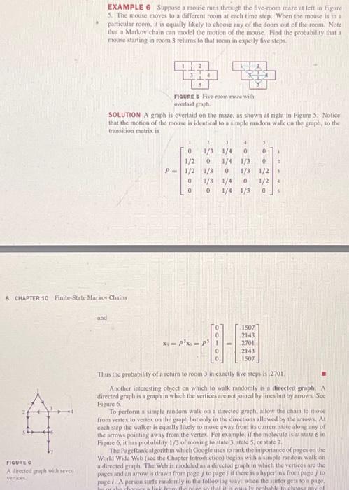 Solved EXAMPLE 6 Suppose a mouse ruat through the fiveroom | Chegg.com