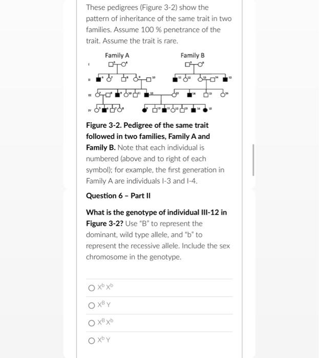 Solved These pedigrees (Figure 3-2) show the pattern of | Chegg.com