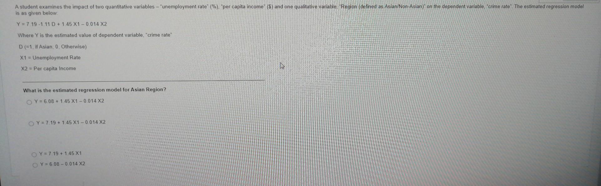 Solved A professor examines the impact of two qualitative | Chegg.com
