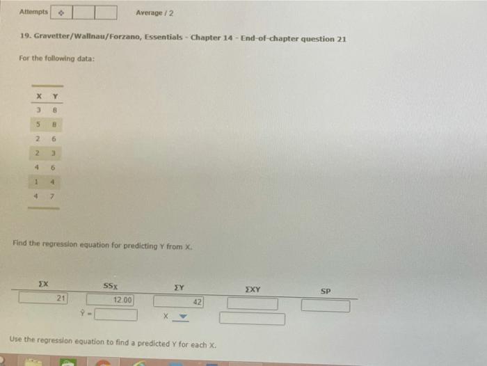 Solved Attempts Average 2 19 Gravetter Wallnau Forzano Chegg