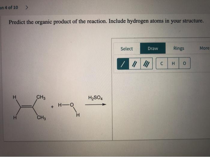 Solved cion 1 of 10 Predict the product of the reaction in