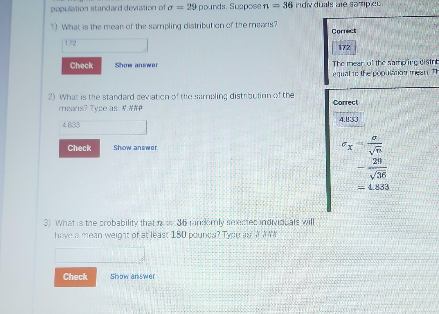 Solved population standard deviation of σ=29 pounds. Suppose | Chegg.com