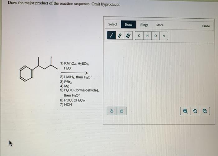 Solved Draw the major product of the reaction sequence. Omit