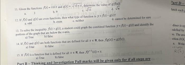 Solved 1. To add two functions, you simply add the | Chegg.com