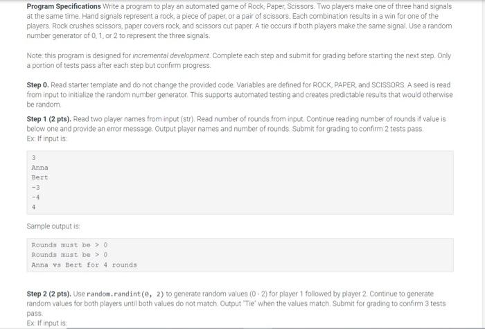 Solved Program Specifications Write a program to play an | Chegg.com
