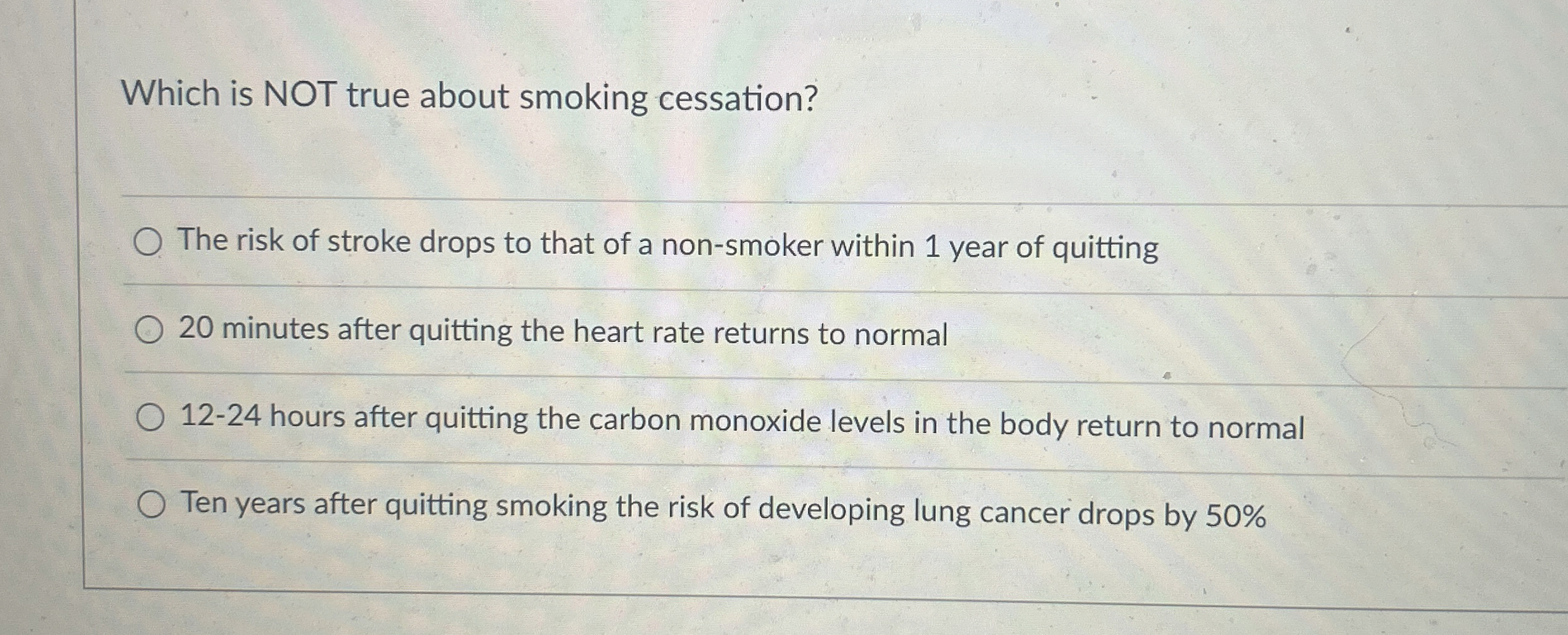 what is not true about quitting tobacco use Solved Which smoking cessation?The risk of Are you currently trying to