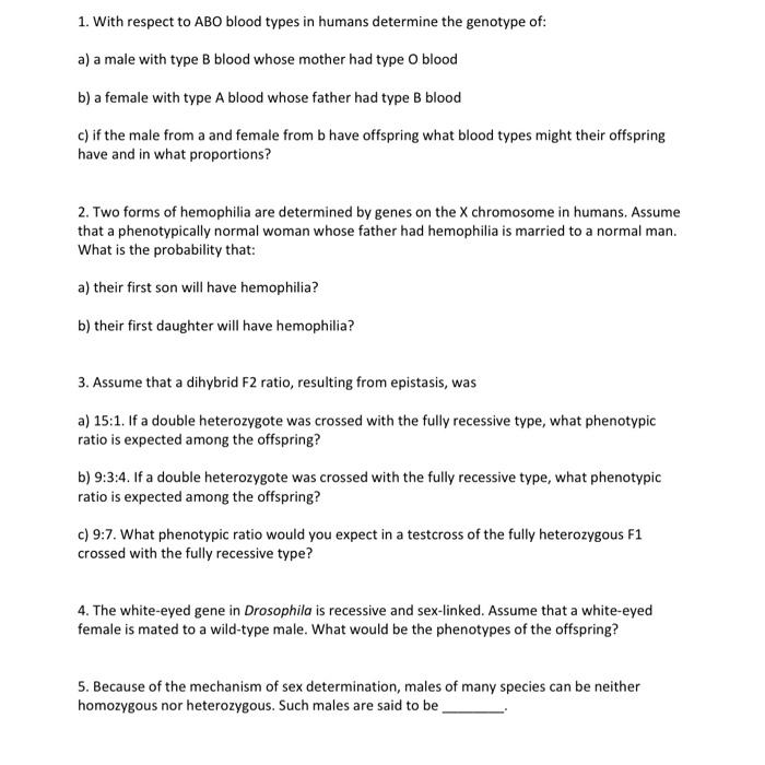 Solved 1. With respect to ABO blood types in humans | Chegg.com