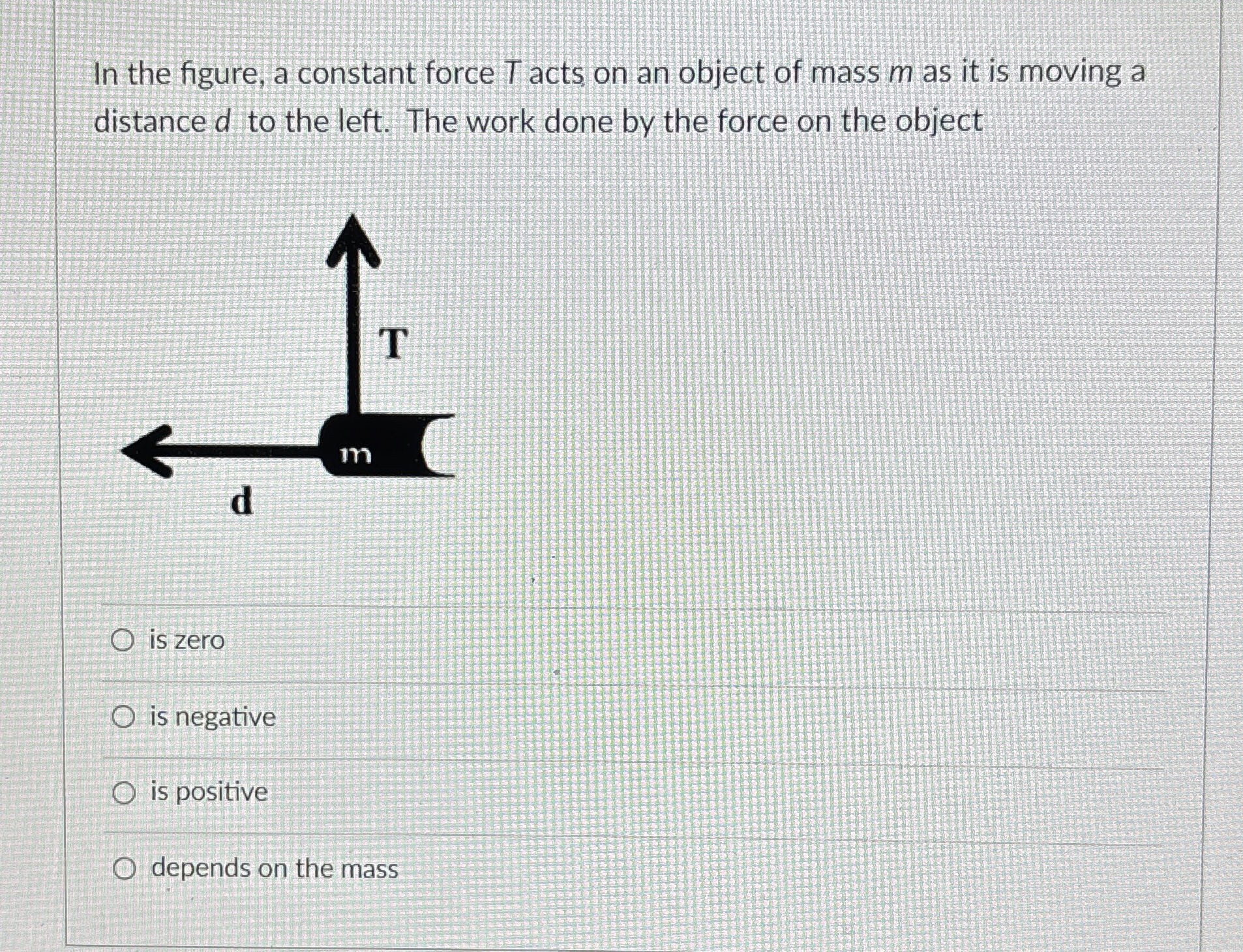 Solved In the figure, a constant force T ﻿acts on an object | Chegg.com