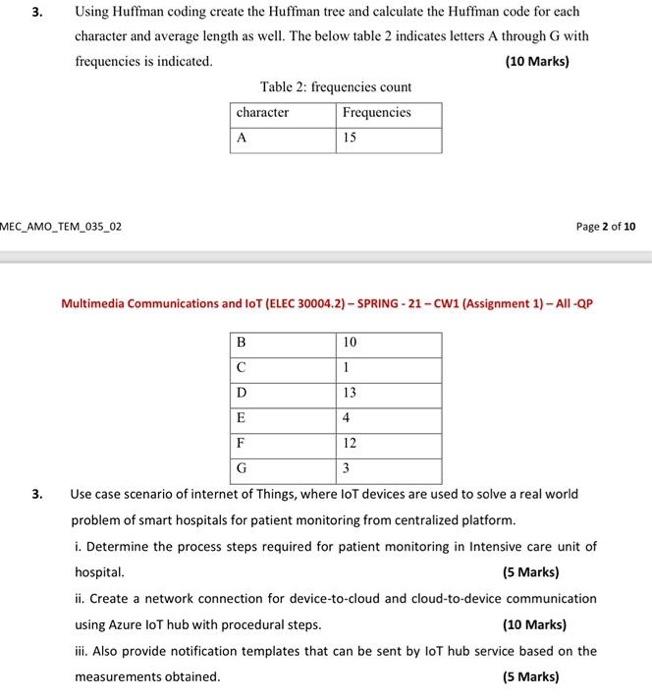 Solved 3. Using Huffman coding create the Huffman tree and | Chegg.com