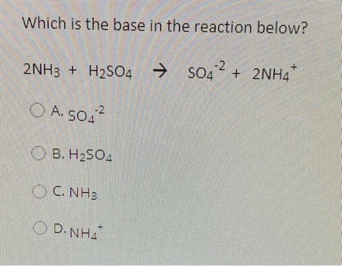 Phản ứng giữa H2SO4 và NH3