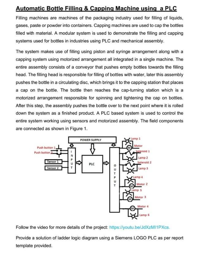 Solved Automatic Bottle Filling & Capping Machine using a