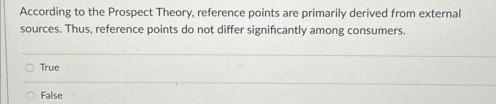 Solved According to the Prospect Theory, reference points | Chegg.com