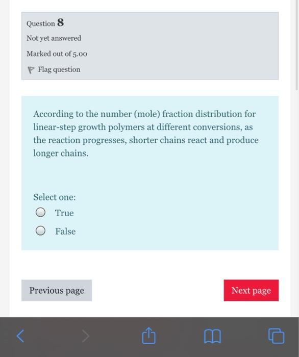 Solved Question 8 Not yet answered Marked out of 5.00 P Flag | Chegg.com