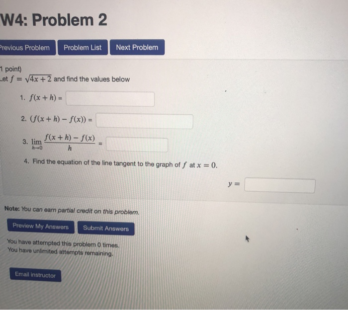 Solved W4: Problem 2 Previous Problem Problem List Next | Chegg.com