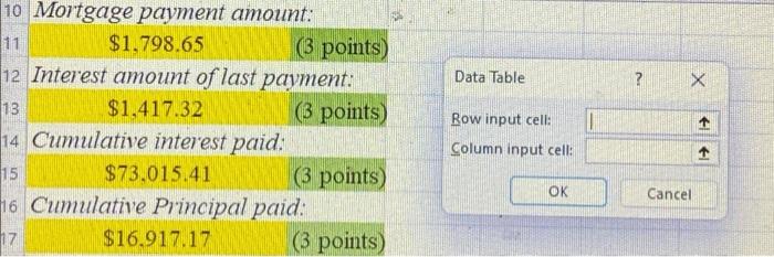 Solved I need the row inout cells and column input cells in | Chegg.com