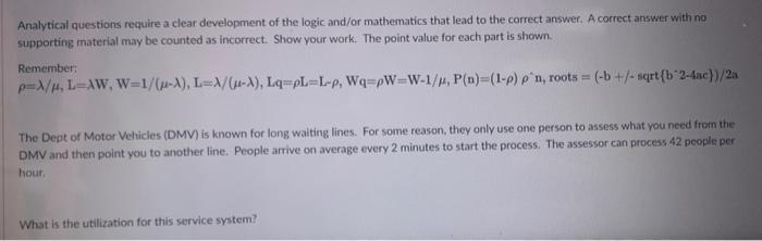Solved Analytical questions require a clear development of | Chegg.com