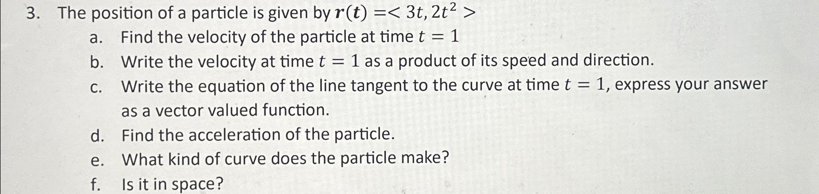 Solved The position of a particle is given by | Chegg.com