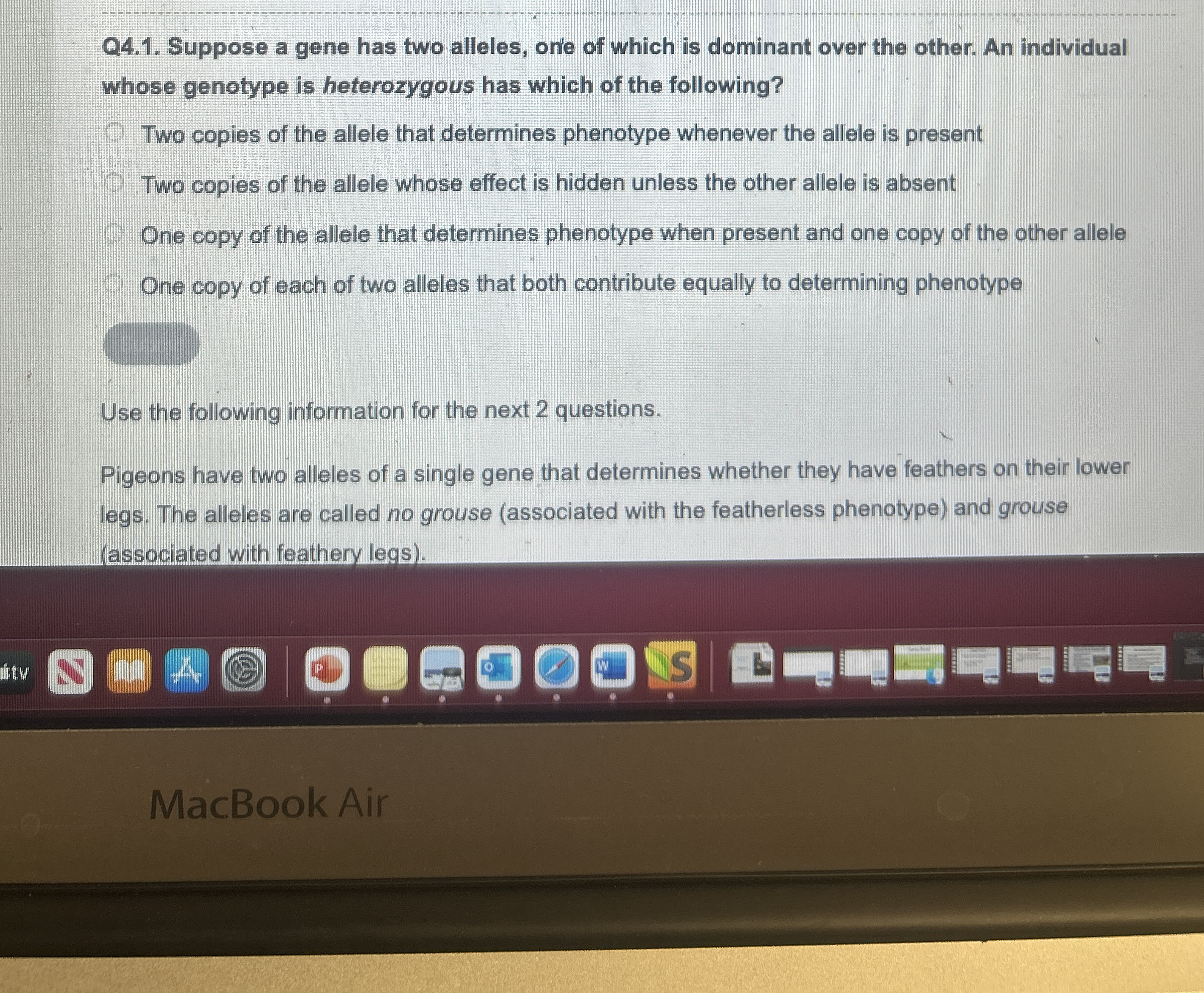 Solved Q4.1. ﻿Suppose a gene has two alleles, one of which | Chegg.com