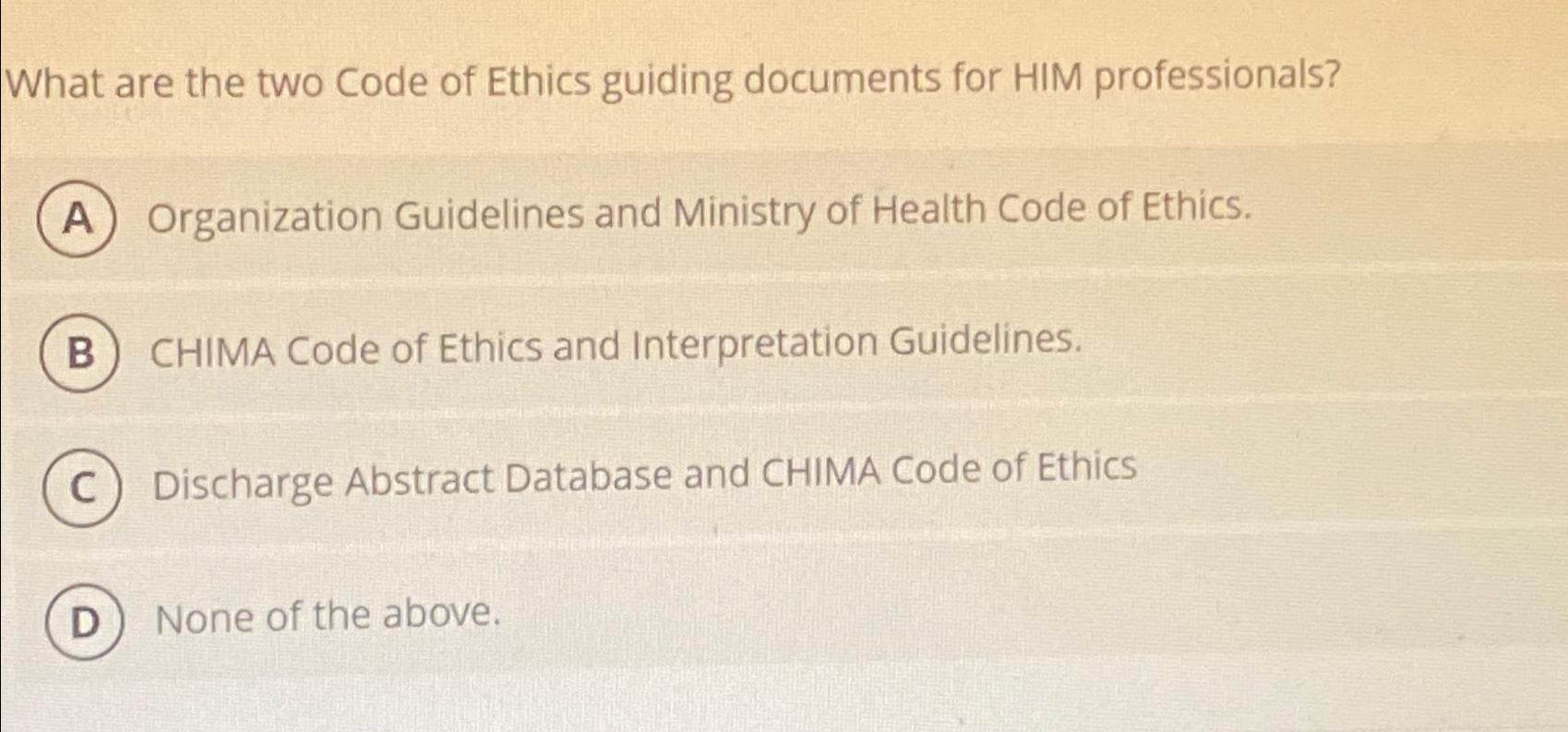 Solved What Are The Two Code Of Ethics Guiding Documents For Chegg Com