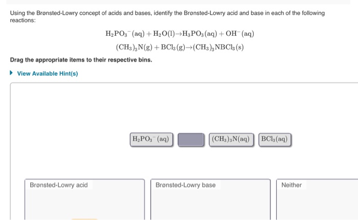 Solved Using The Brønsted-lowry Concept Of Acids And Bases, 