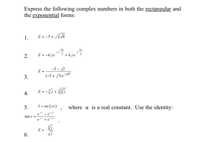 Solved Express the following complex numbers in both the | Chegg.com