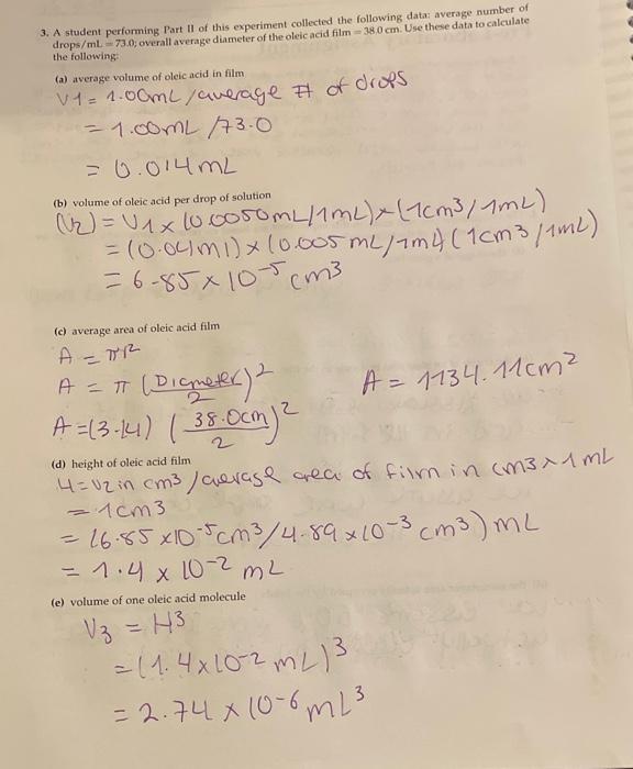 Solved 3 A Student Performing Part Ii Of This Experiment Chegg Com