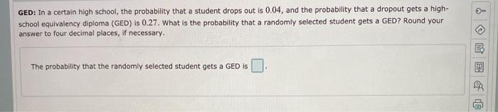 Solved > GED: In a certain high school, the probability that | Chegg.com