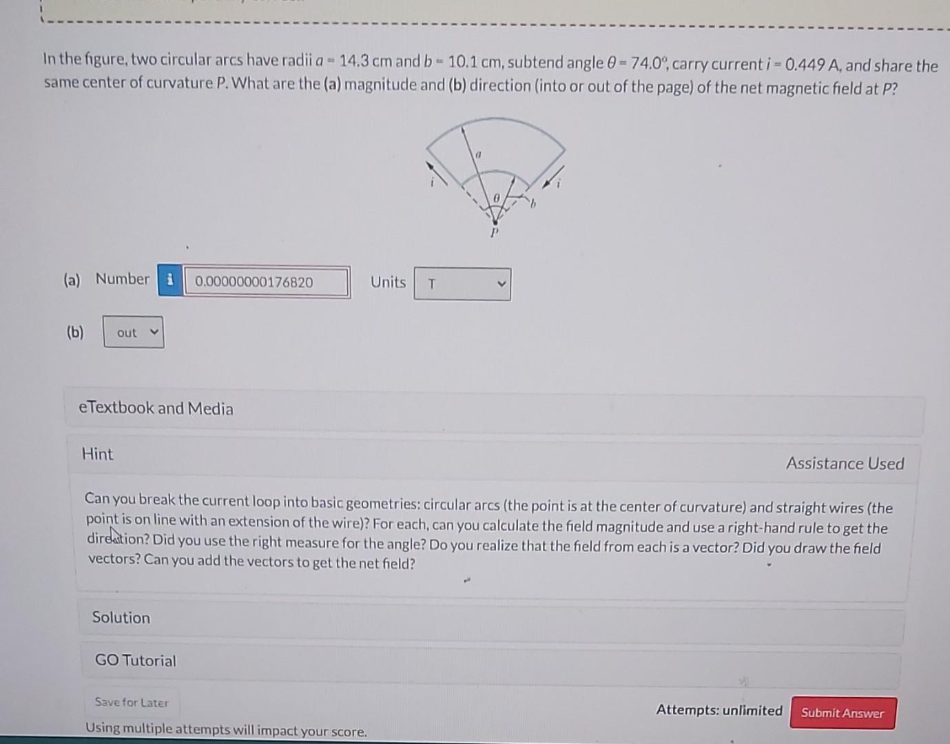 Solved In The Figure, Two Circular Arcs Have Radii A=14.3 Cm | Chegg.com