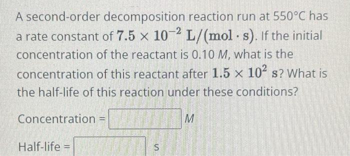 Solved A compound decomposes by a first-order reaction. If | Chegg.com
