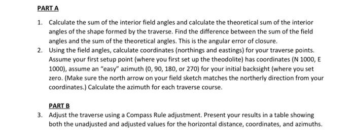 Solved PART A 1. Calculate the sum of the interior field | Chegg.com