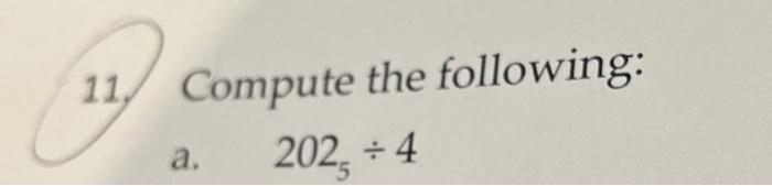 Solved Compute The Following A 2025 4 Chegg Com Image