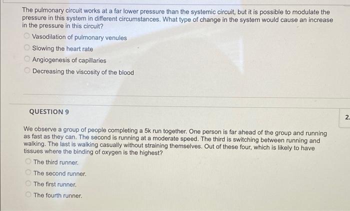 Solved The pulmonary circuit works at a far lower pressure | Chegg.com