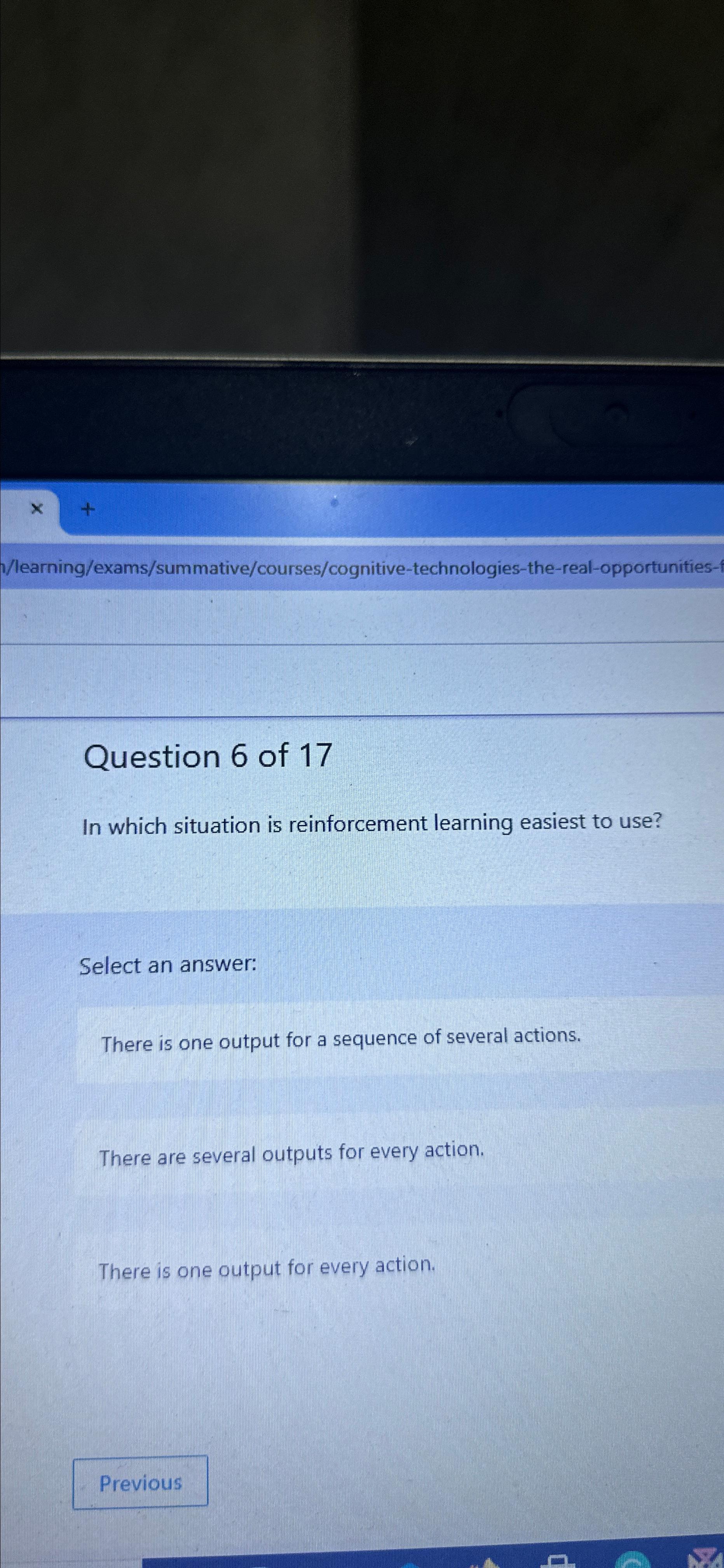 Solved Question 6 ﻿of 17In which situation is reinforcement | Chegg.com