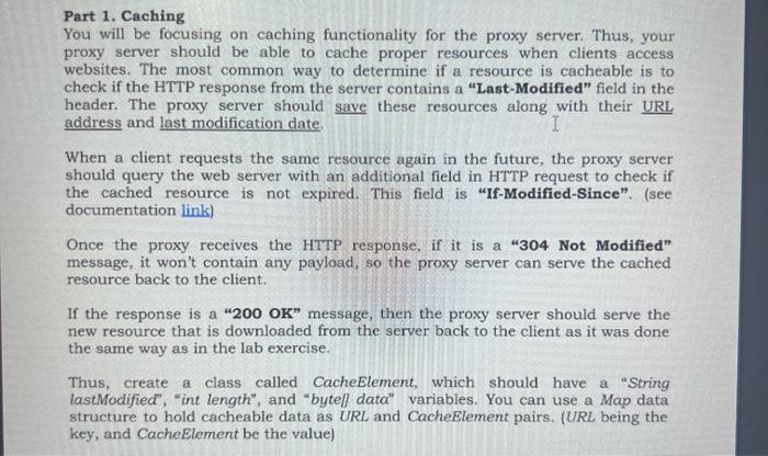 Solved Part 1. Caching You Will Be Focusing On Caching | Chegg.com