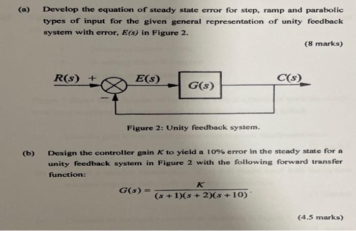 Solved (b) Identify The Value Of Gain, K That Will Make The | Chegg.com