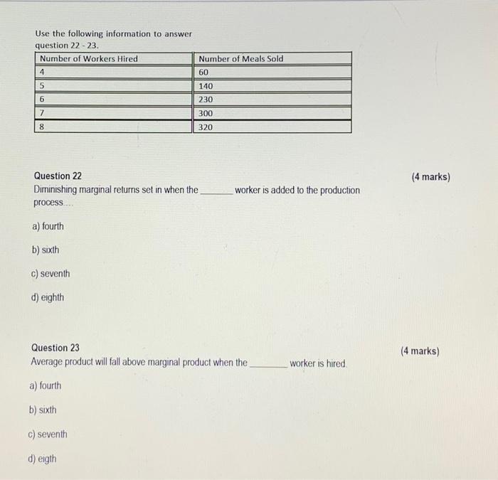 Solved Use the following information to answer question | Chegg.com