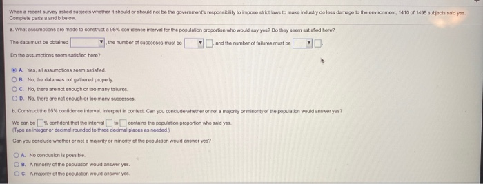 Solved When A Recent Survey Asked Subjects Whether It Sho Chegg Com