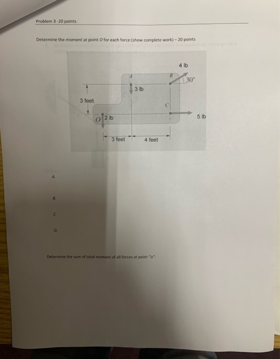 Solved Problem 3-20 Points Determine The Moment At Point For | Chegg.com