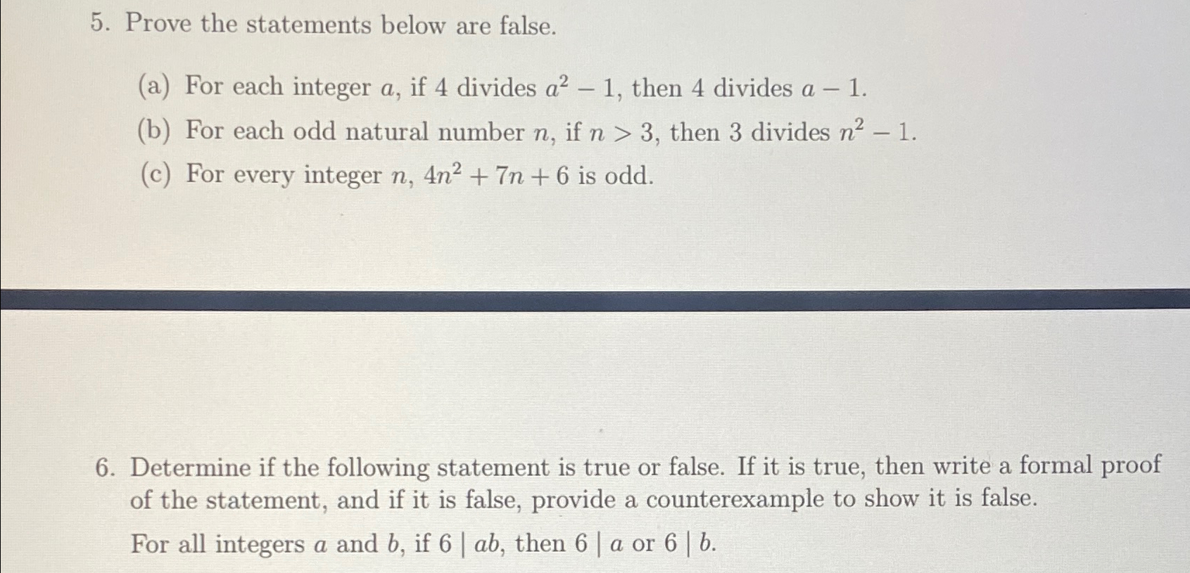 Prove the statements below are false.(a) ﻿For each | Chegg.com