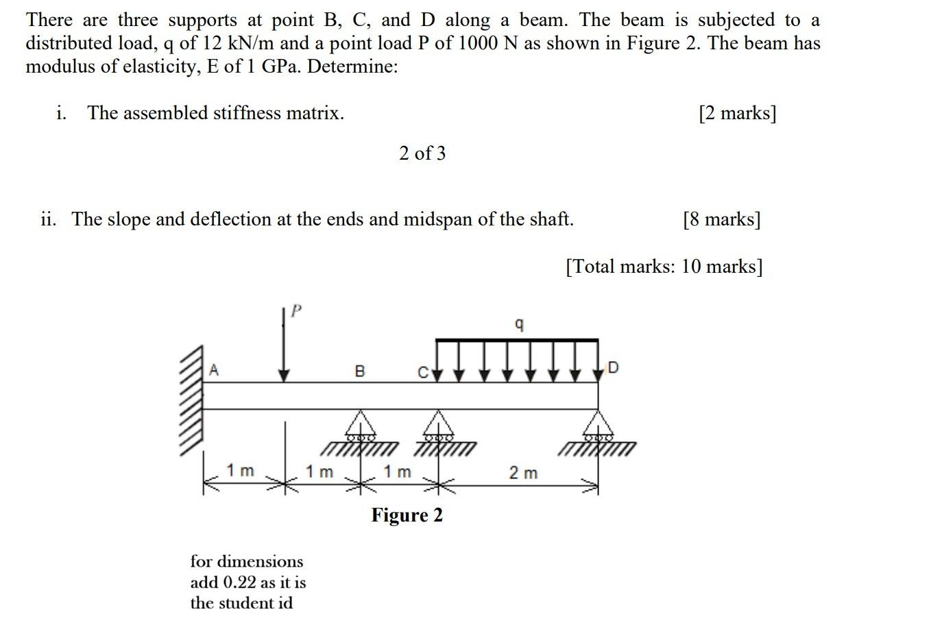 Solved There are three supports at point B,C, and D along a | Chegg.com