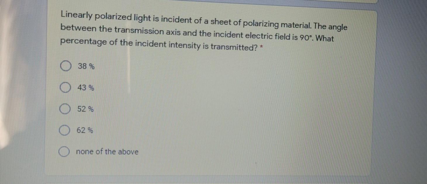 Solved Linearly polarized light is incident of a sheet of | Chegg.com