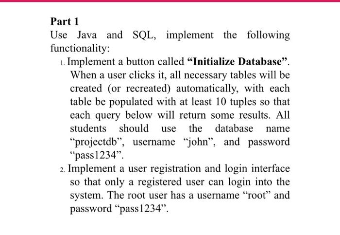 Part 2 Based on part 1, implement the following | Chegg.com