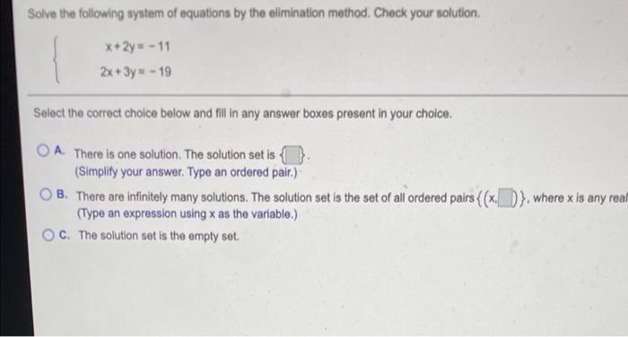 Solved Solve the following system of equations by the | Chegg.com