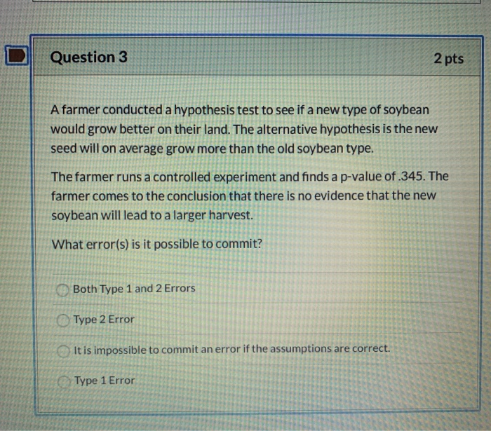 state the question and hypothesis that the farmer posed