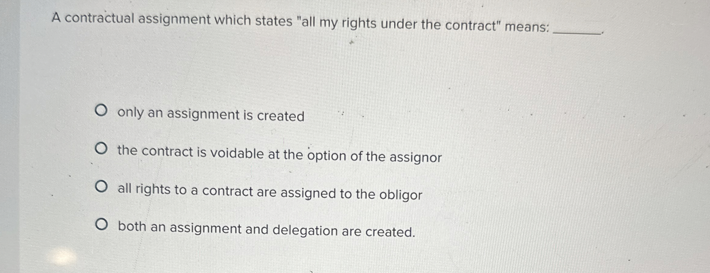 Solved A contractual assignment which states 
