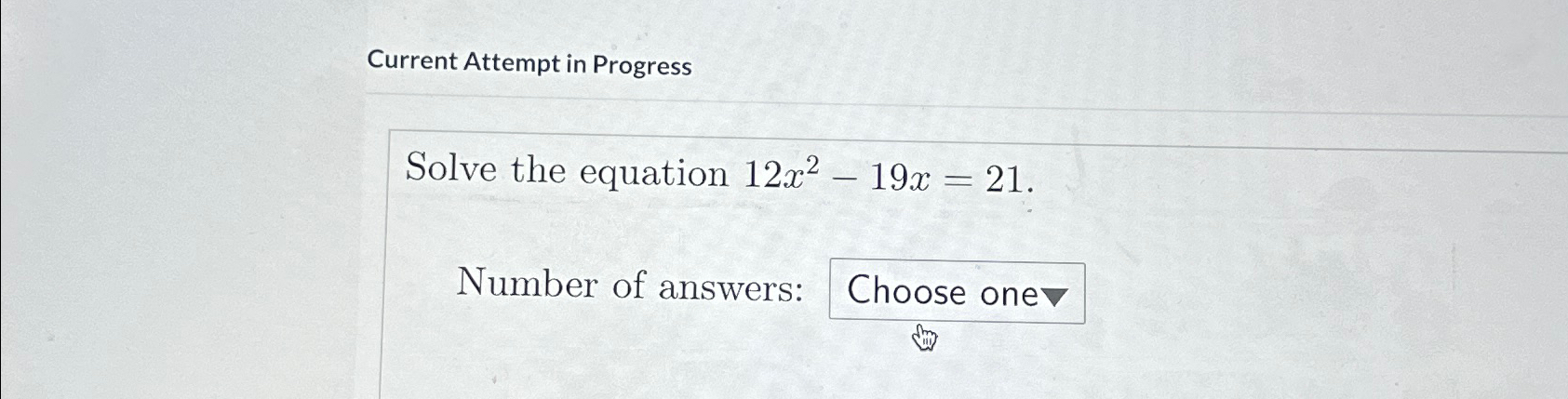 Solved Current Attempt in ProgressSolve the equation | Chegg.com
