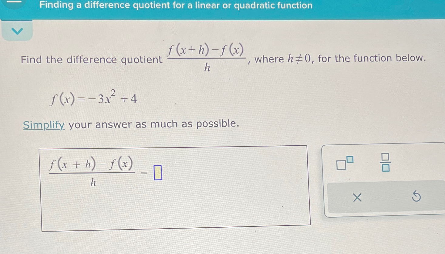 Solved finding a difference quotient for a linear or chegg