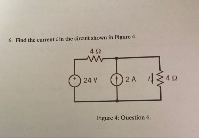 Solved 6. Find The Current I In The Circuit Shown In Figure | Chegg.com